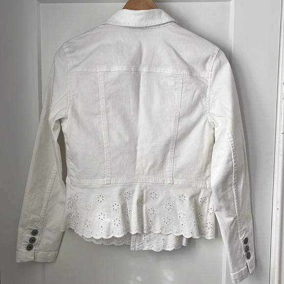 Talbots white denim jacket with eyelet detail - Picture 4 of 4